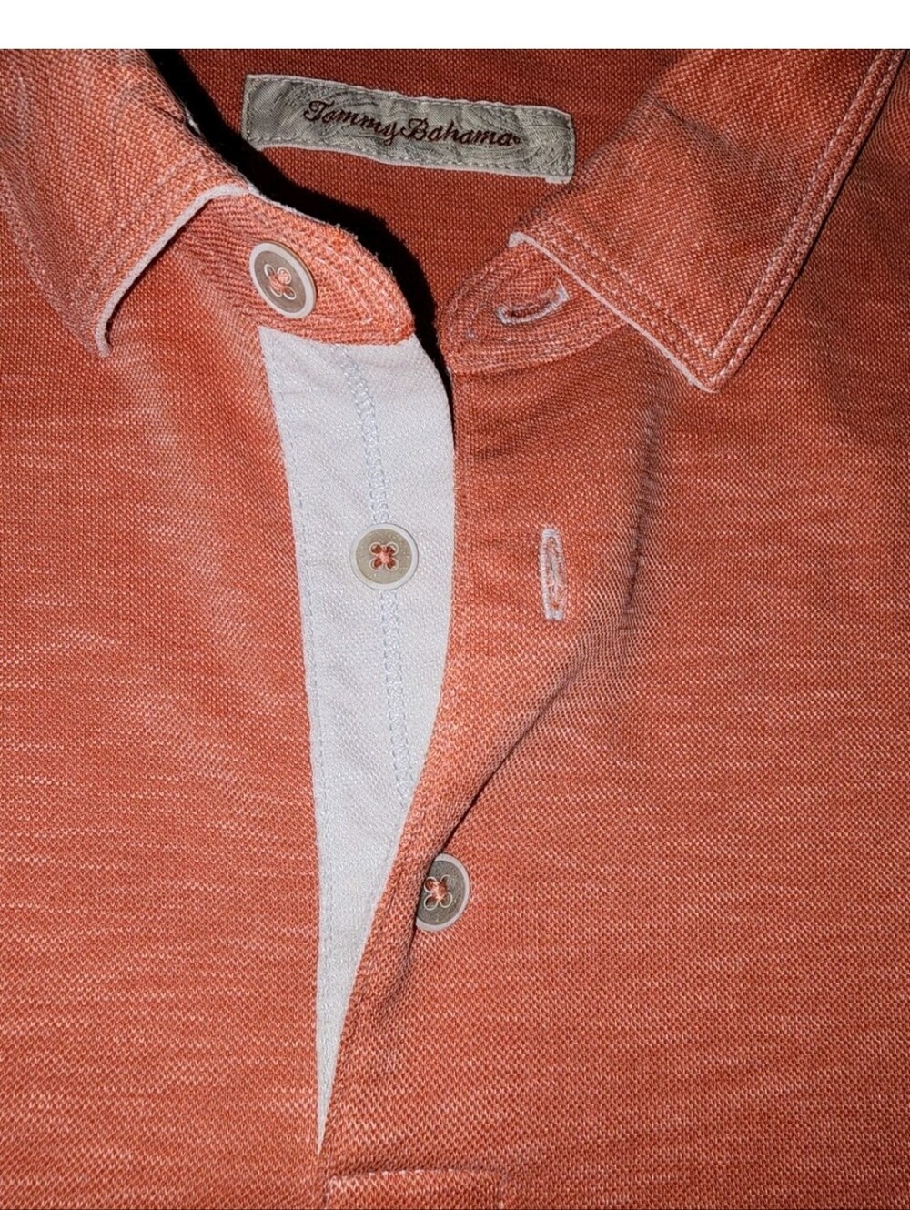 Tommy Bahama Men's Short Sleeve Polo - Coral Size Large - Picture 4 of 8